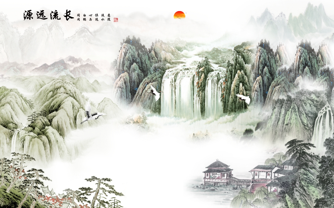 新中式复古山水背
