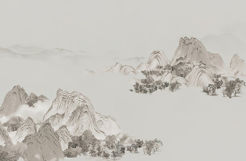 背景墙新中式山水