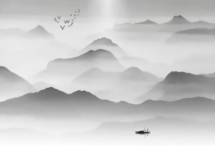新中式已经水墨山