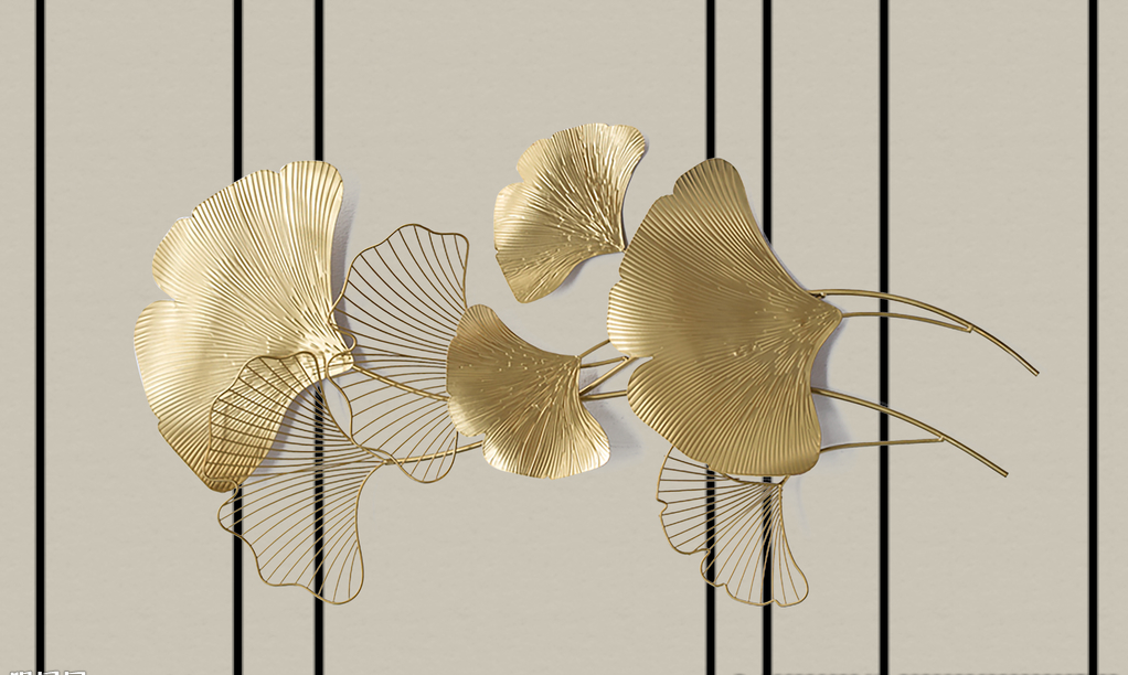 格栅背景银杏叶装