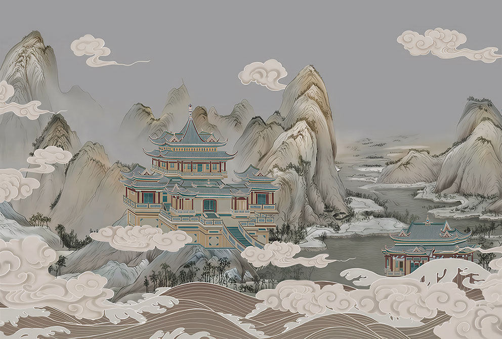 不分层新中式背景