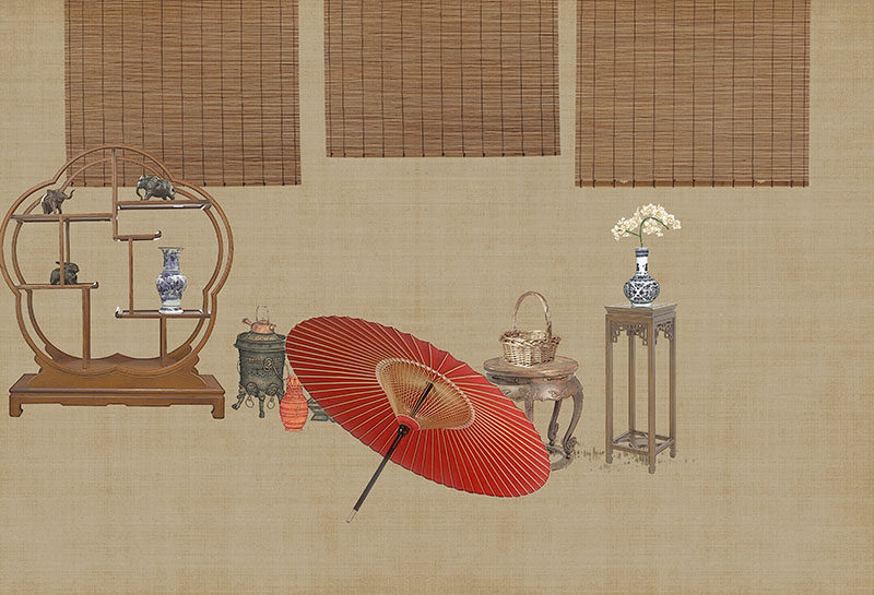 工笔画_背景墙新