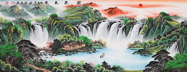 绿色 红日 绿树
