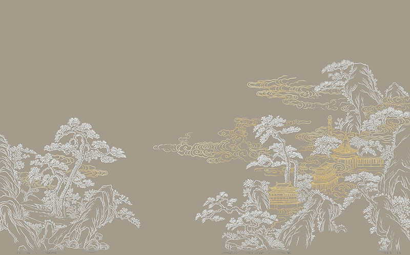 新中式背景墙金色