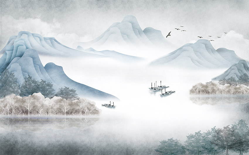 新中式抽象山水意