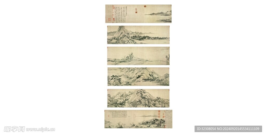 新中式古画山水背