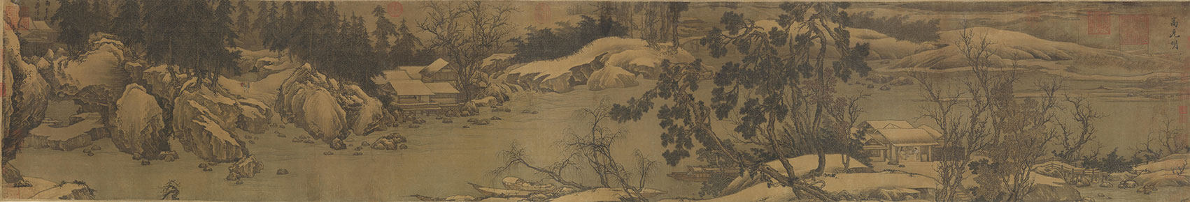 新中式背景墙古画