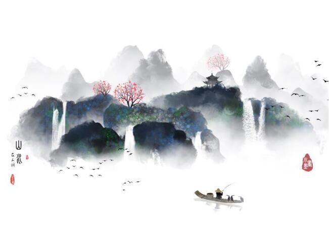 中式云霞卷舒中国