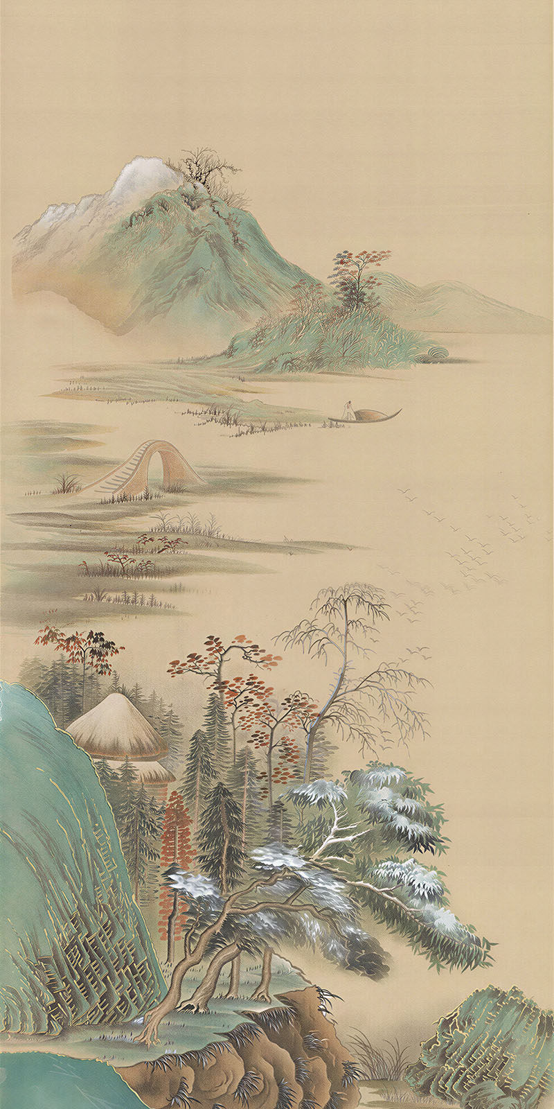 新中式山水玄关古