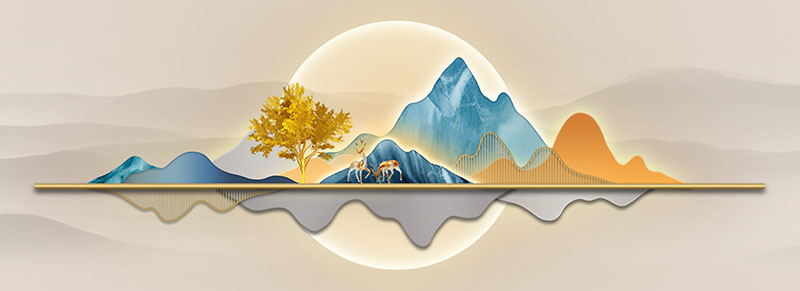 现代简约背景墙格