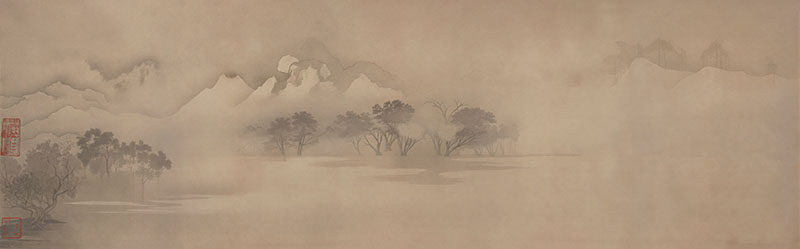 新中式背景墙水墨