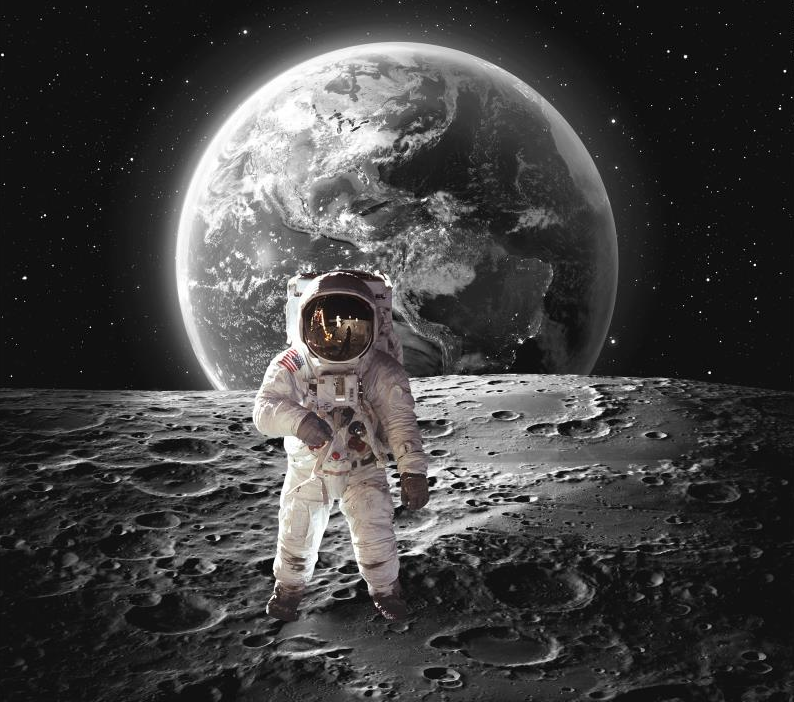 月球宇航员背景星