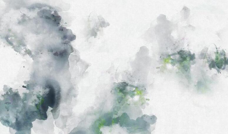 彩色水墨画中式背