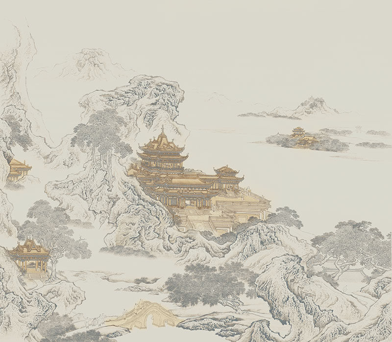 背景墙新中式阁楼