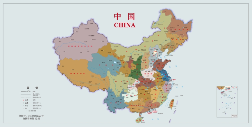 中国地图儿童房背