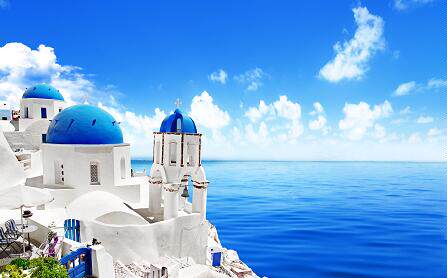 希腊爱情海白色城