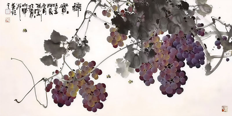 新中式国画葡萄字