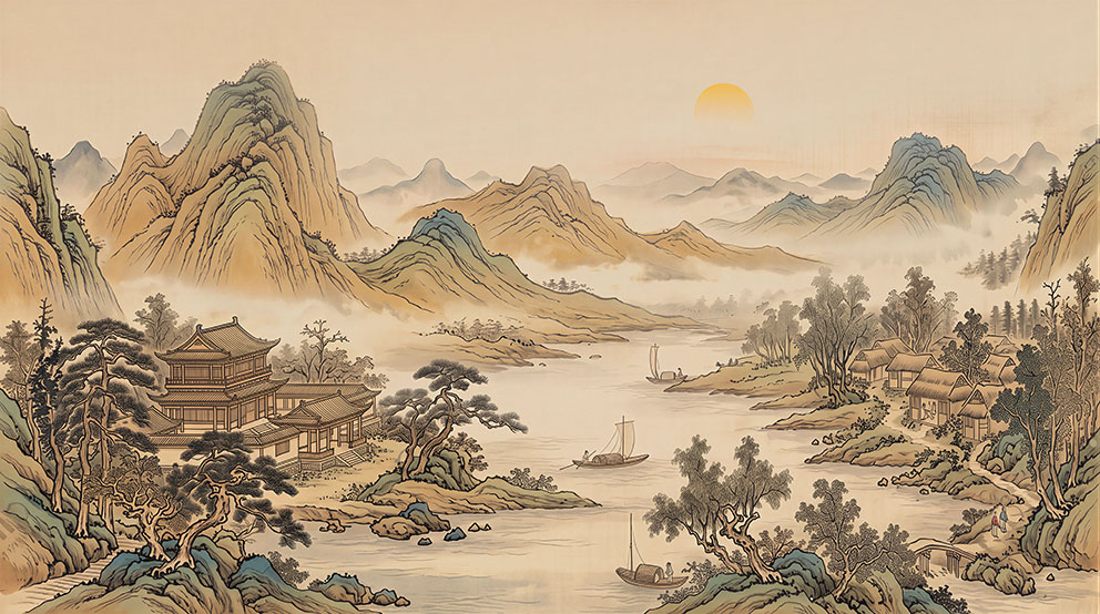 新中式复古山水背