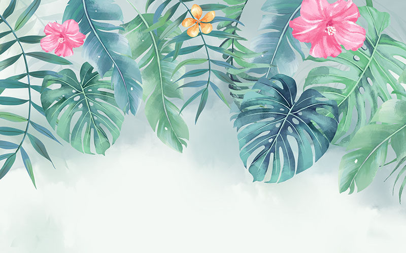 现代简约背景墙绿