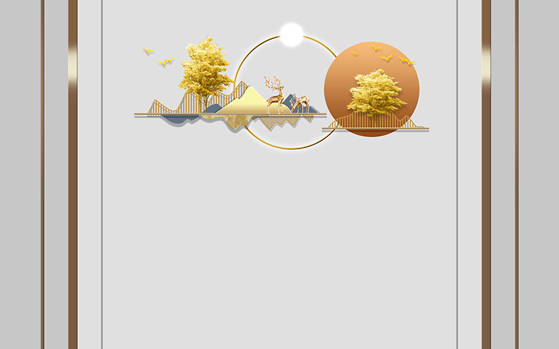 现代简约格栅麋鹿