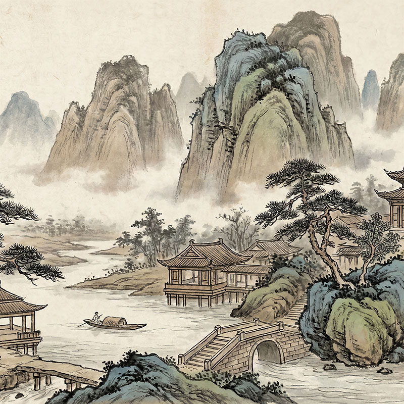 新中式复古山水玄