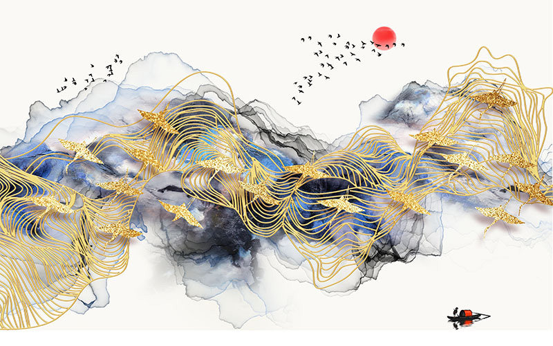 背景墙现代简约金