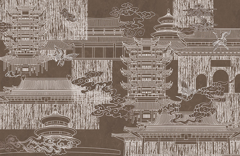 背景墙新中式复古