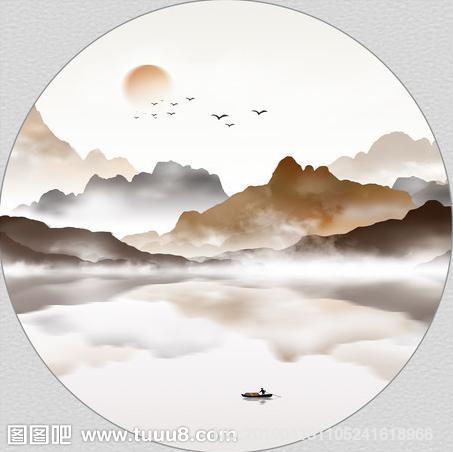 中式意境水墨山水