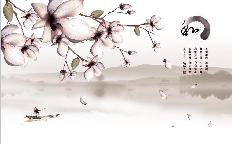 梦幻花复古风景背
