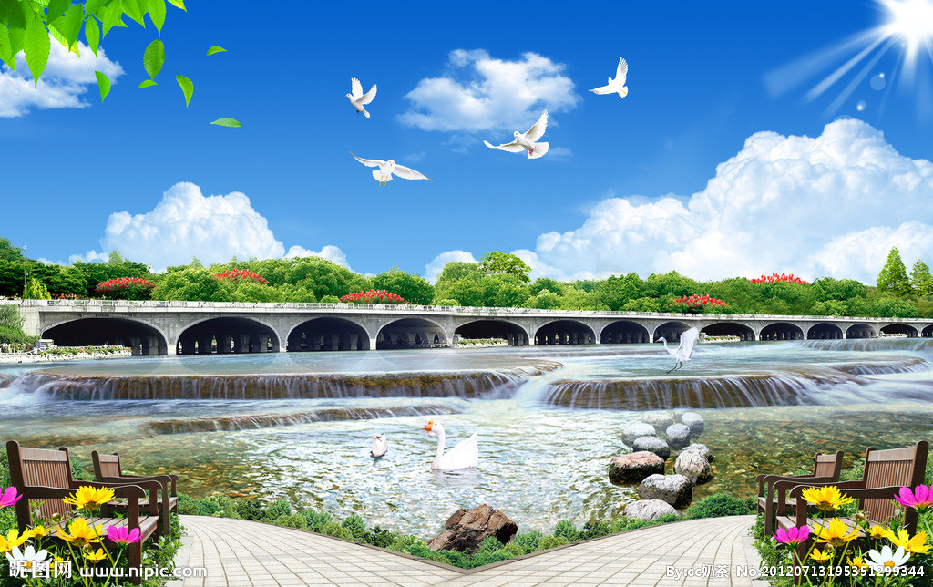 G蓝天白云背景墙