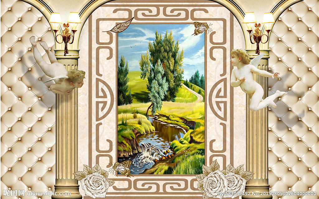 G罗马柱子欧式背