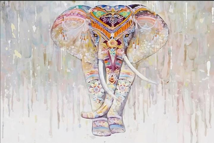 泰式手绘油画大象