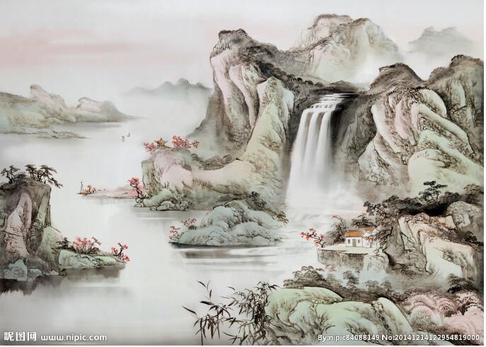 山水国画图片背景