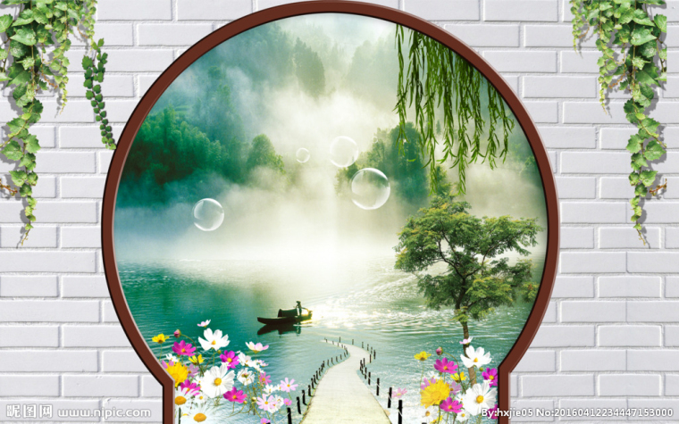 G山水画背景墙背