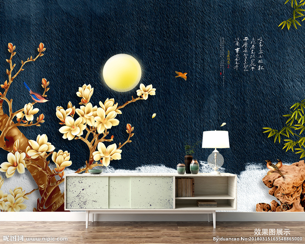 G新中式 手绘花