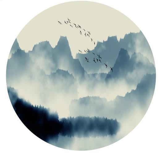 新中式圆形意境水