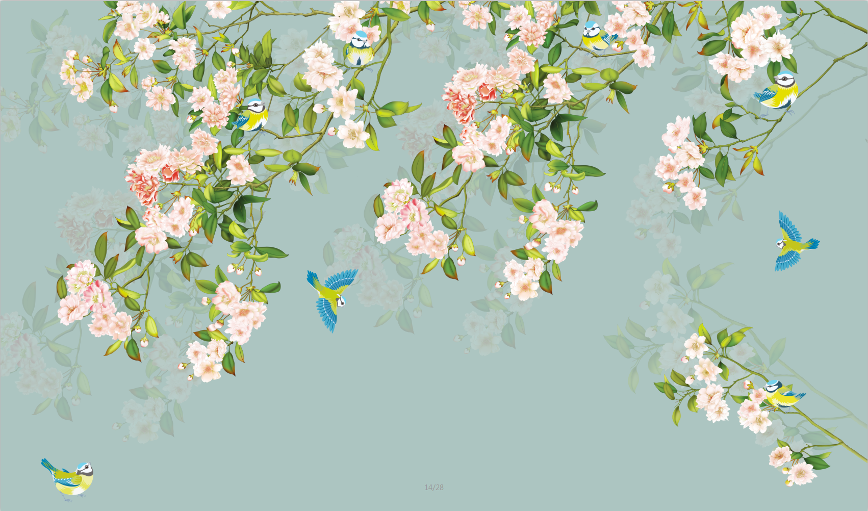 新中式清新工笔花