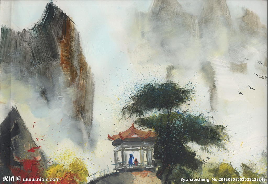 G中式风景画背景