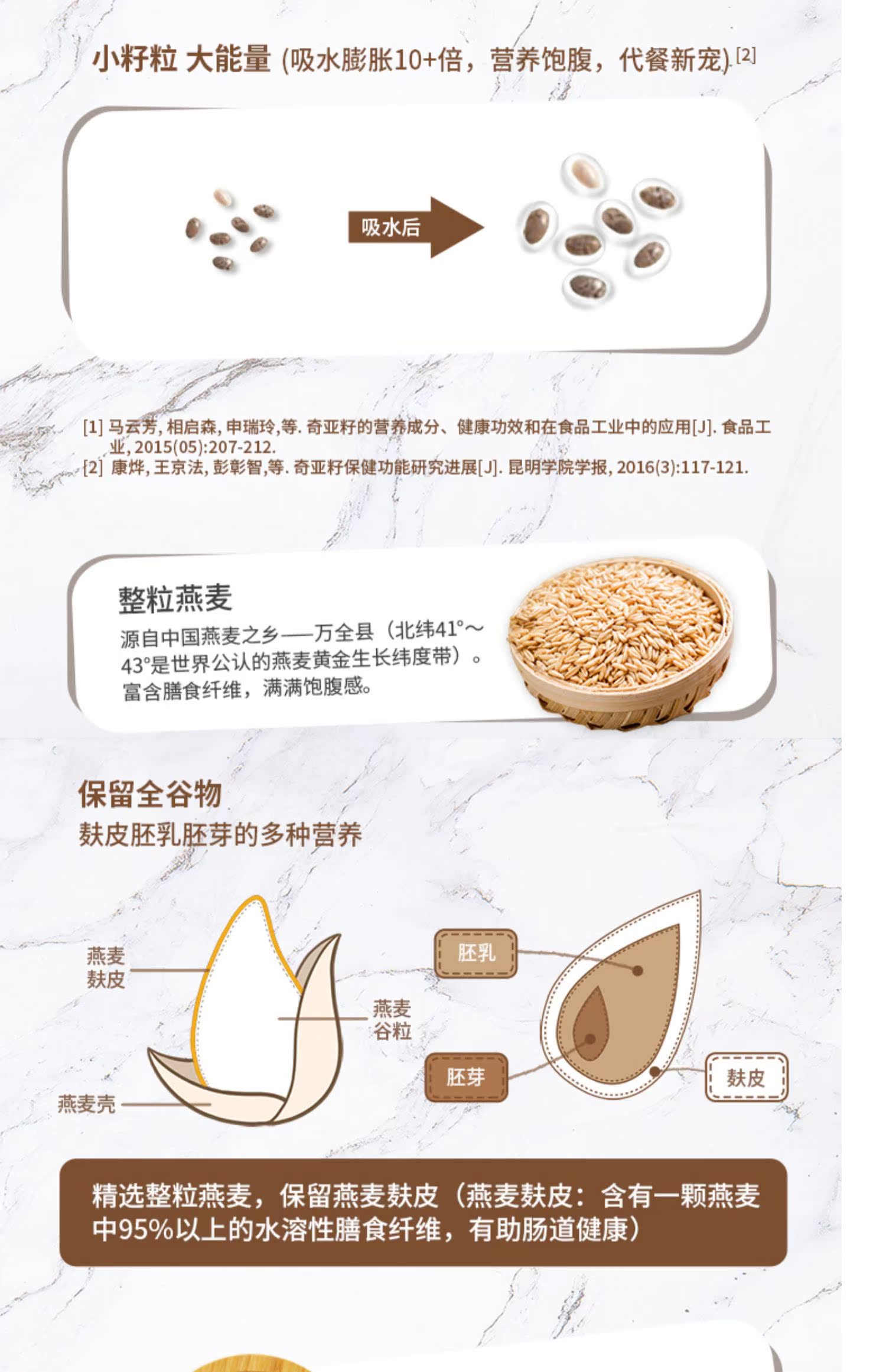 【6袋共1800g】奇亚籽燕麦粥开袋即食