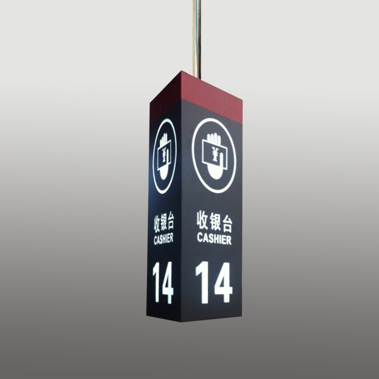 Supermarket Cashier's Silver Counter Light Box Mall Advertising Signs LED Luminous Chants Triangular Collection Cards to Do