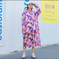 EVA PRINT Взрослый плащ 862*Фиолетовый красный камуфляж (в среднем подходит для 155-180 см)