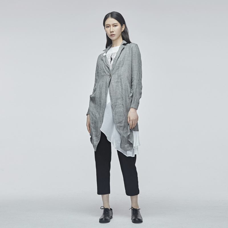 Sdeer Sandio 2020 Fall New Ples Art Linen Linen Suit Trench Coat S20181706