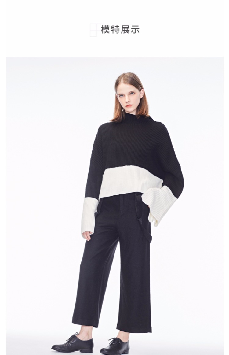 Sdeer San Dior 2018 mùa thu mới khâu tay áo len áo len S18383536 áo cardigan nữ hàn quốc