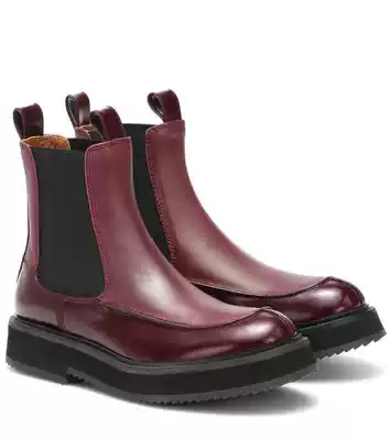 7 fold JOSEPH 2021 crimson leather ladies Chelsea boots