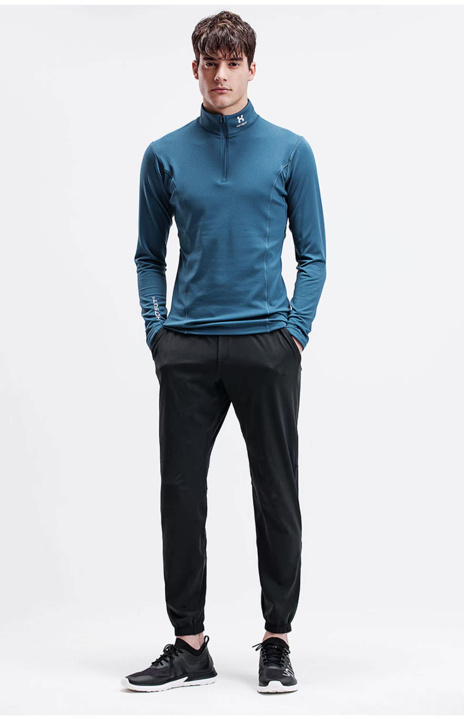 HOTSUIT thể thao dài nam T mùa thu 2019 thể dục mới chạy áo sơ mi dài tay cổ cao thoải mái áo thun - Áo phông thể thao áo thể thao có cổ