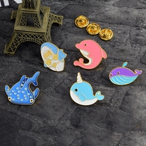 Whale Shark Sting Guinea Unicorn Whale Mola Shark Mola Shark Whale Marine Life Chest Pin Badger Dive Perimeter