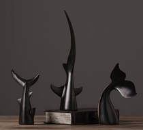 Whale whale tail ornaments Living room study bedroom Resin crafts Long-tailed shark Big-winged whale shark