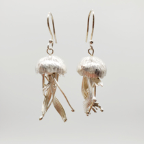 Jellyfish earrings 99 feet silver handmade jellyfish earrings earrings ear clip jellyfish earrings ear hook