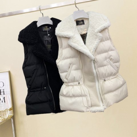 Mùa thu và mùa đông thủy triều khâu lông cừu ve áo xuống cotton nữ phiên bản châu Âu eo thon vòng một bánh mì bộ vest nữ đẹp