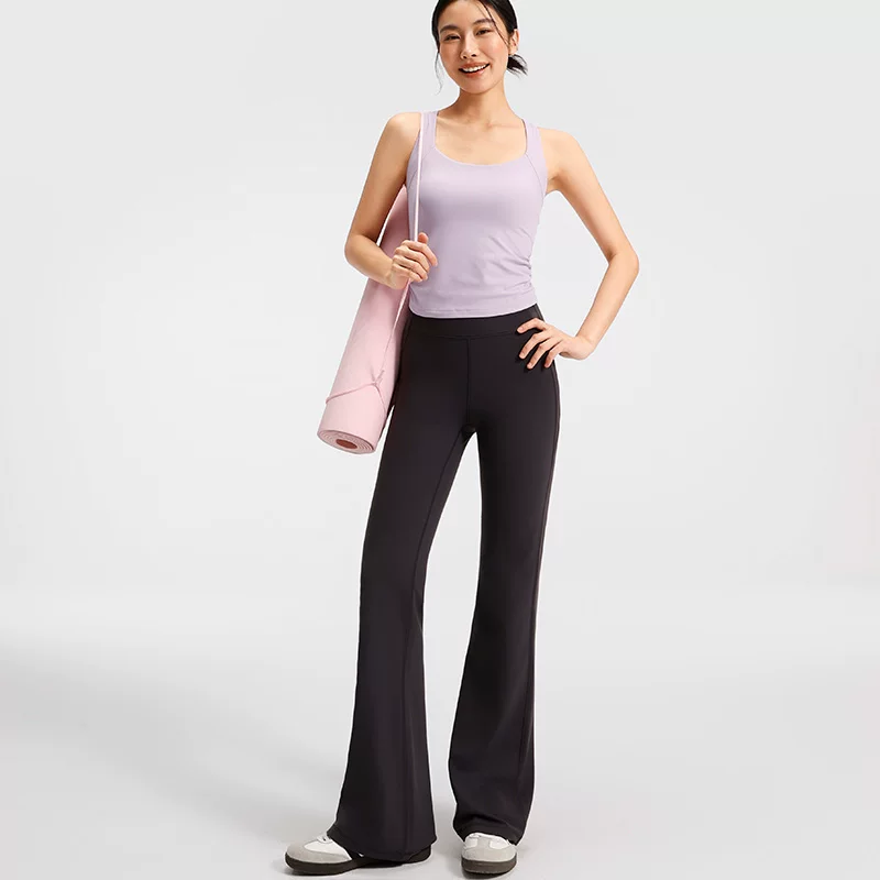 Расклешенные брюки, casual брюки, танцевальные overall для зала для тренировки, высокая талия, плотные